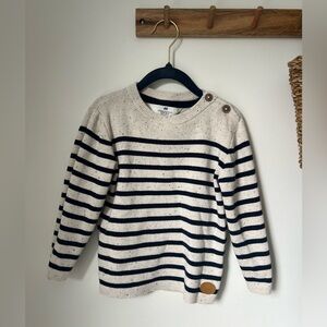 Striped sweater with button detail